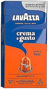10 קפסולות אלומניום תואם נספרסו לוואצה lavazza Crema e Gusto forte חוזק 13 10 קפסולות אלומניום תואם נספרסו לוואצה lavazza Crema e Gusto forte חוזק 13
